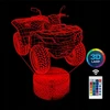 3D Lamp Led Naktinė Lempa "quad 3d" su 16 Spalvų ir Nuotolinio Valdymo Pulteliu