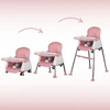3in1 kūdikio maitinimo kėdutė, padėklas, reguliuojama sėdynė, rožinė