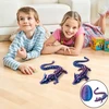4× Dragon Crystal Joints 3D spausdintas kilnojamas KIAUŠINIŲ rinkinys PURPURINE-MĖLYNA