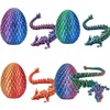 4× Dragon Crystal Joints 3D spausdintas kilnojamas KIAUŠINIŲ rinkinys PURPURINE-MĖLYNA