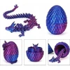 4× Dragon Crystal Joints 3D spausdintas kilnojamas KIAUŠINIŲ rinkinys PURPURINE-MĖLYNA