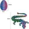 4× Dragon Crystal Joints 3D spausdintas kilnojamas KIAUŠINIŲ rinkinys PURPURINE-MĖLYNA