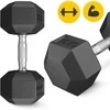 4Fizjo Šešiakampis plieno hantelis 1 x 15 kg