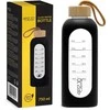 4Fizjo Stiklinis vandens butelis 750 ml, juodas