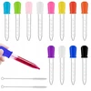 5 ml SILIKONINĖ PIPETE, 12 Vnt., PLASTIKINIŲ LAŠINTELIŲ DALYTUVO VAIKAMS