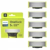5 vnt. lizdinės plokštelės pakaitiniai peiliukai, skirti PHILIPS OneBlade Original QP250/50 skustuvai