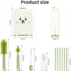 7IN1 BUTELIŲ ŠEPEČIŲ RINKINYS TRAVEL SILICONE PANDA CASE