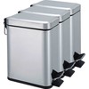 Accessory Metalinė popieriaus pintinė su dangčiais ir pedal. Priedas 15L/3 skyriai chromuotas