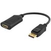 DELTACO DisplayPort į HDMI 2.0b adapteris, 4K in 60Hz, aktyvus, HDCP 2.2, 3D, 0.1m, juodas DP-HDMI32