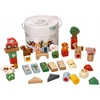 Adam Toys Medinės kaladėlės kibire Rinkinyje 36 vnt. Adamtoys krovimo ferma