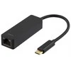 Adapteris Deltaco 1xRJ45, 1xUSB 3.1, juodas / USBC-GIGA
