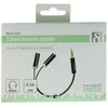 Adapteris DELTACO 3.5mm 4pin M - 2x3.5mm 3pin F, 0.1m, juodas lankstus / AUD-201