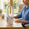 Ventiliatorius Adler Bladeless Rechargeable Fan | AD 7343 | Desk Fan | Diameter 14 cm | Greičių skaičius 3 | Baltas