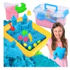 AFF STEBUKLINGA SMĖLIŲ DĖŽĖ SU KINETINIU SMĖLIU 2KG BASEINŲ FORMŲ RINKINYS FUN