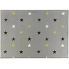 Akcila DYWAN SZARO Geltonas DO POKOJU DZIECI W GWIAZDKI NA FILCU STARS 200x200 cm