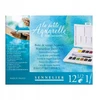 Akvareliniai dažų rinkinys Sennelier La Petite Aquarelle 12x1/2 kubelių plastikinė dėžutė