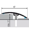 Aliumininė grindų juostelė PR8 A1, sidabro sp., 38 mm pločio, 93 cm ilgio