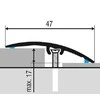 Aliumininė grindų juostelė SM3 A1, sidabro sp., 47 mm pločio, 93 cm ilgio