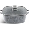 ALIUMINIO Kvadratinis LIETUS PUODAS 20cm GRANITINIS MARMRULIS 2,8L MASTERPAN 2106