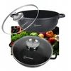 Aliuminio Wok 28 cm su marmurine danga ir stikliniu dangteliu 3,3 l Masterpan