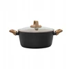 Aliuminis puodas su dangteliu su marmuro danga, 24 cm, 4,3L