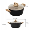 Aliuminis puodas su dangteliu su marmuro danga, 24 cm, 4,3L