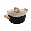 Aliuminis puodas su dangteliu su marmuro danga, 24 cm, 4,3L