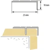 Aliuminis siauras laiptų profilis, kampinis, sidarbo sp., 25 x 10 x 2000 mm