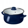 Altom Design EMALINIS PUODAS STIKLINIU DANČIU 22 CM 3,5 L NAVY MĖLYNAS SRIUBAI virti