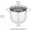 „Amazon Basics“ puodo nerūdijančio plieno 7,6 l indukcinis dangtis atsparus karščiui