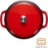 AmazonBasics troškintuvas, emaliuotas, raudono ketaus, 5,7l, apvalus