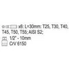 Antgalių rinkinys 7vnt, TORX Tamperproof Yato | TT25, TT30, TT40, TT45, TT50, TT55