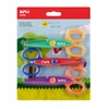 Apli Kids Kūrybinių žirklių rinkinys - Dantyti, banginiai ir zigzag - 3 poros - Vaikams - 13,5 cm - Saugus - Nuo 4 metų - Kūrimo hobiai