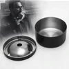 Apvali peleninė, juoda 12x6 cm, SU METALINIU NEŠIOJAMU DANČIU