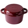 Apvalus emaliuotas ketaus puodas Zyle 2 in 1, ZY11RKI Ø22 cm, raudonas, 3,8 l