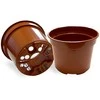 Apvalus vazonėlis daigams Ø14cm H10.9cm plastikinis/rudas