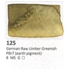 Aquarius Akvarelė 125 German Raw Umber Žalias - Vieno Gabalėlio