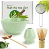 ARBATA MATCHA RINKINYS 6 DALIŲ DUBENIS ATLIEKŲ ŠAUKŠTAS KERAMINIS RINKINYS