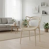 Artseries Moderni kreminė Ecru LOFT plastikinė ažūrinė kėdė virtuvės svetainei