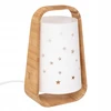 Atmosphera Naktinė lempa Cut Star su bambukine kojele ir popieriniu gaubtu, 27 cm, balta