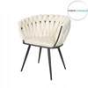 Atos Modernus ROSA MG50 Chair Kreminis Braided Juodas Legs Loft Glamour
