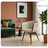 Atos Modernus ROSA MG50 Chair Kreminis Braided Juodas Legs Loft Glamour