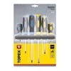 Atsuktuvų komplektas TOPEX 6 vnt. + laikiklis (5x38mm, 5x100mm, 6.5x150mm, PH1x100mm, PH2x38mm, PH2x150mm)