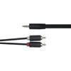 Audio kabelis DELTACO 3.5mm male - 2xRCA male 2m, juodas / MM-140-K / R00180004