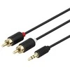 Audio kabelis DELTACO 3.5mm male - 2xRCA male 2m, juodas / MM-140-K / R00180004