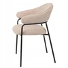 Avida Design Bianca minkšta valgomojo kėdė Loft Living Room, smėlio spalvos porankiai