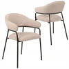 Avida Design Bianca minkšta valgomojo kėdė Loft Living Room, smėlio spalvos porankiai