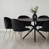 Avida Design Valgomojo kėdė svetainės stalui, minkšta SNAP Ganta Loft Welwet Juodas