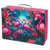 BAAGL Sulankstomas mokyklinis lagaminas Flamingos su furnitūra