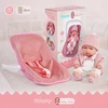BABY Doll 30 cm NEŠĖLIŲ SĖDYNĖS KINDERPLAY ROŽINIŲ DRABUŽIŲ RINKINYS